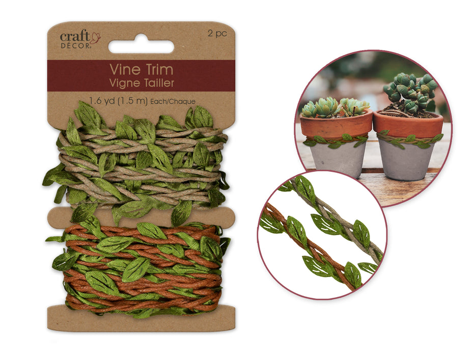 CRAFT DÉCOR RIBBONS: VINE TRIM/GARLAND 2X1.5M