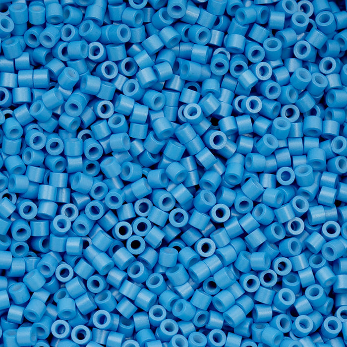 Close-up of blue plastic beads