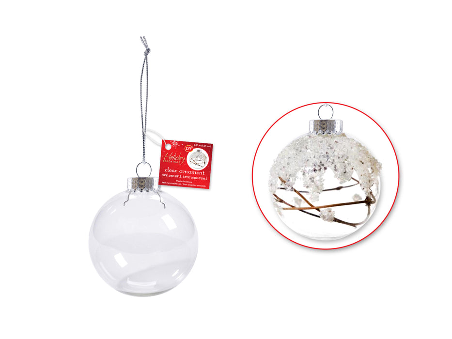 CHRISTMAS CLEAR BALL 8.25CM PLASTIC