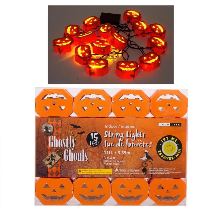 15 LED PUMPKIN STRING LIGHTS