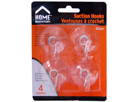 SUCTION METAL HOOKS - 42MM, 4 PCS
