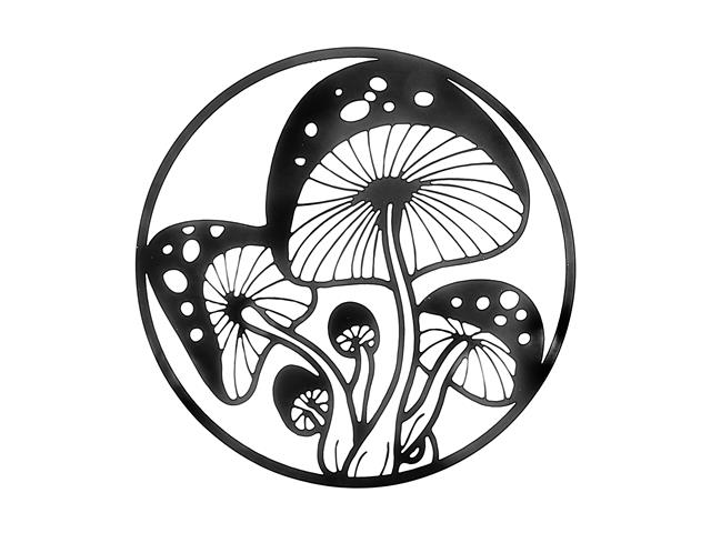 ROUND METAL MUSHROOM WALL SIGN