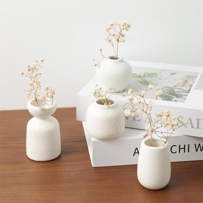 ASSORTED MINI BUD VASE CERAMIC WHITE