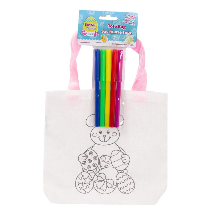 EASTER  8" TOTE BAG W/5 COLOURING MARKERS