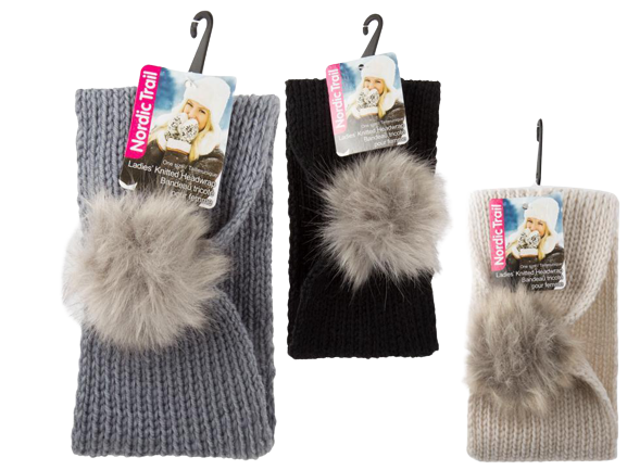 NORDIC T. FAUX FUR POM POM HEADWRAP