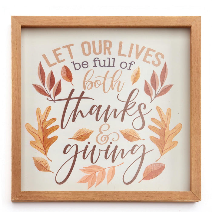 13.8" MDF FRAMED WALL SIGN - LET OUR LIVES