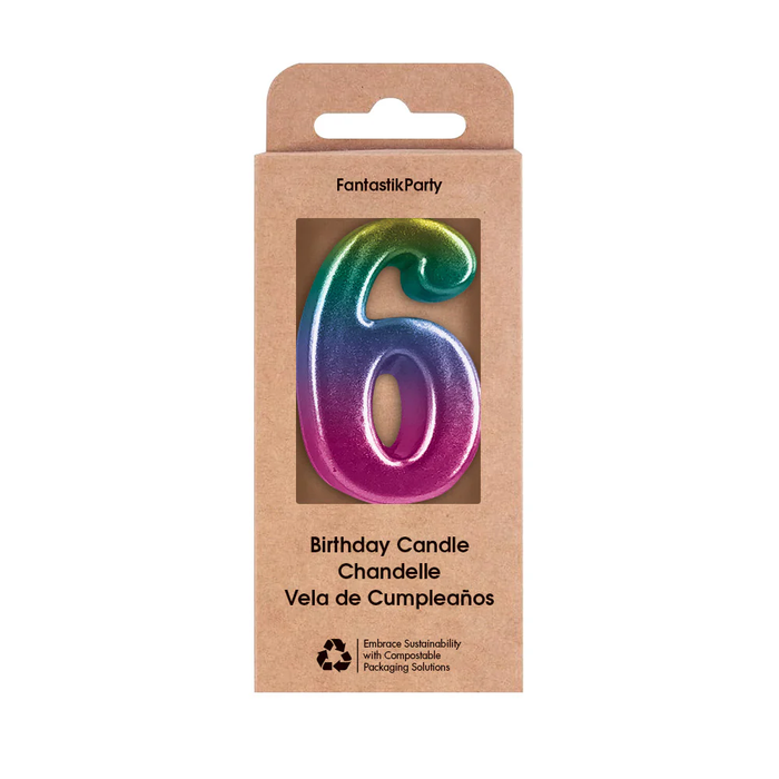 METALLIC OMBRE NUMERAL CANDLE