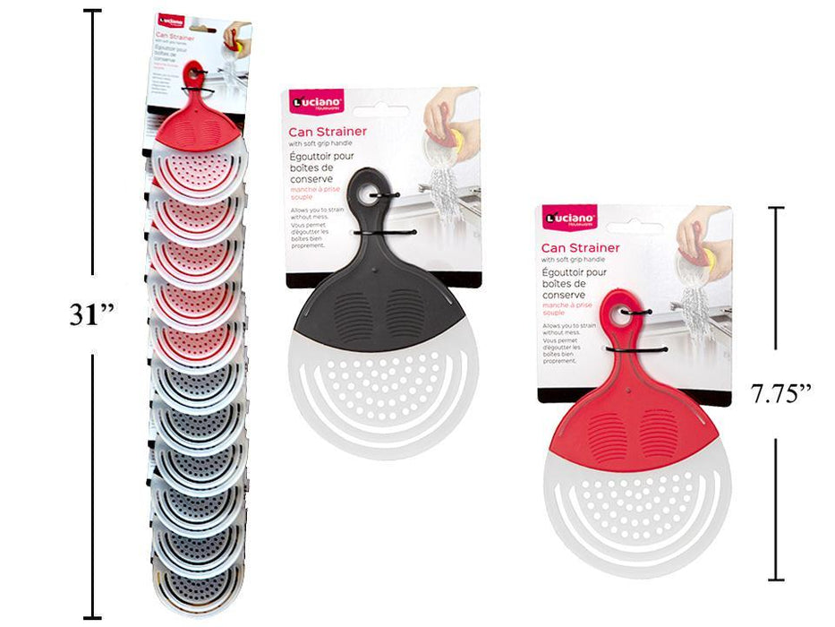 CAN STRAINER W/SOFT GRIP, 2 COLORS