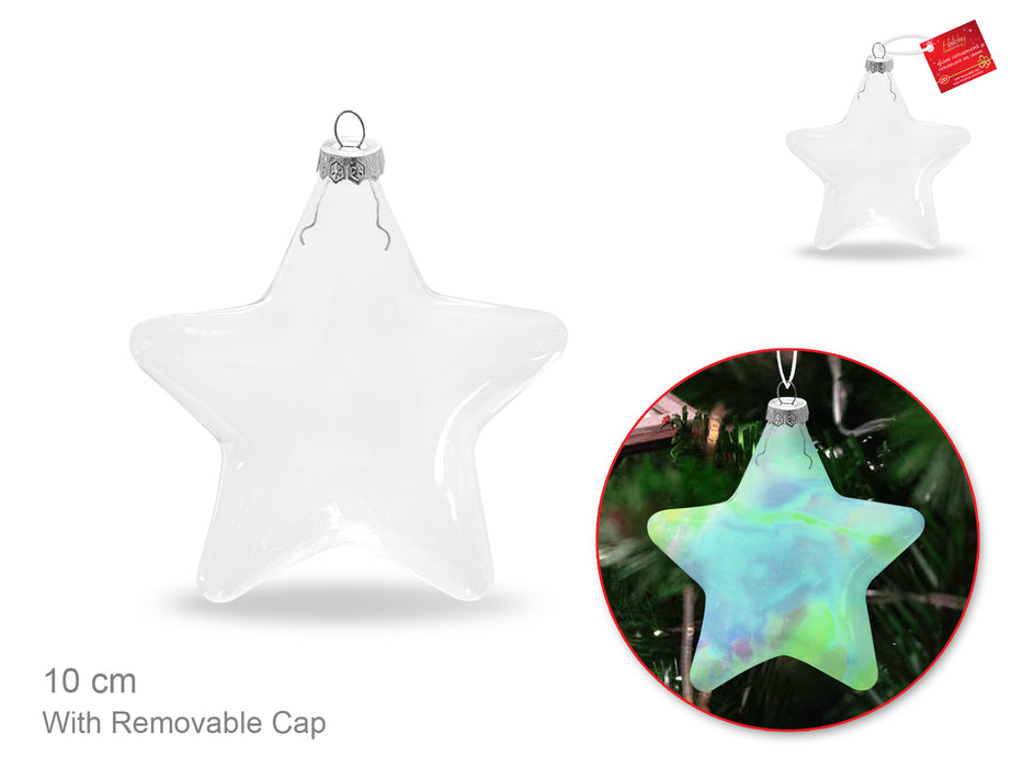 DIY CLEAR GLASS STAR ORNAMENT