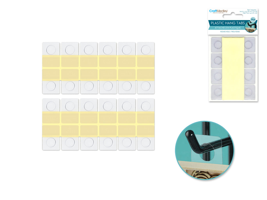 MERCHANDISING ESSENTIALS - SELF STICK ROUND HOLE TABS 24PC