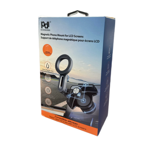 PDI magnetic phone mount for LCD screens packaging on a white background