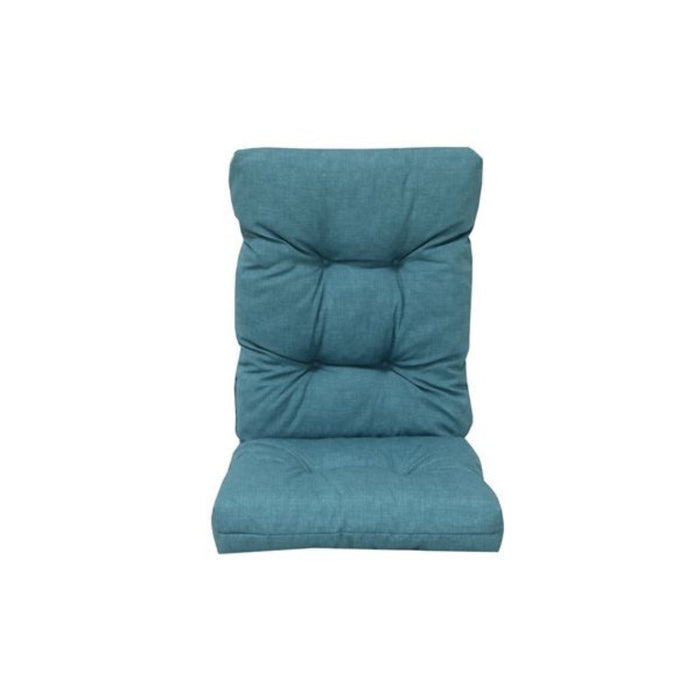 Teal cushion on a white background