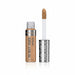 Rimmel London The Multi-Tasker Concealer in a warm tan shade, shown with the open bottle and the applicator wand on a plain white background.
