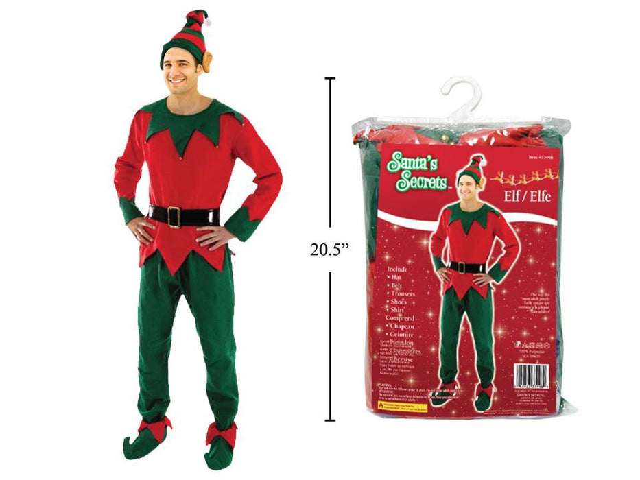 CHRISTMAS 5PCS MEN'S ELF COSTUME