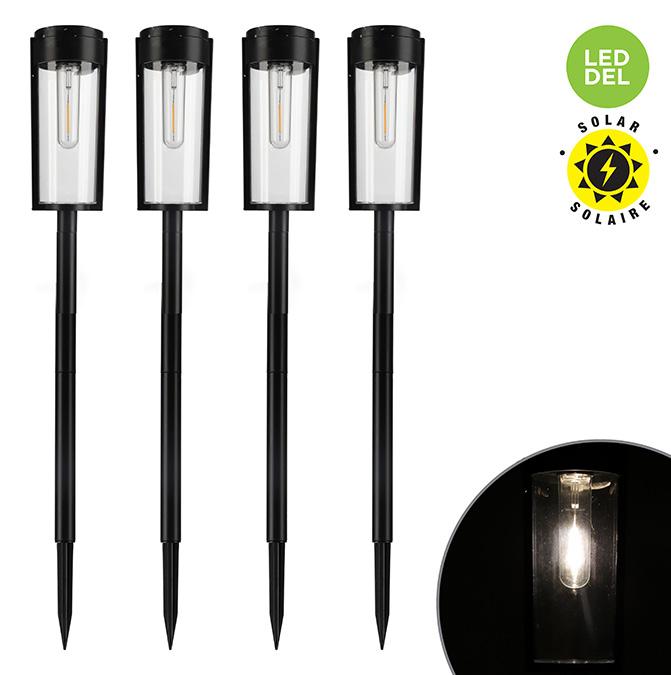 LED SOLAR STAKES 4PCS WARM WHITE