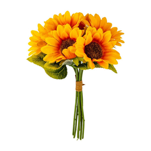 Bouquet of sunflowers on a white background