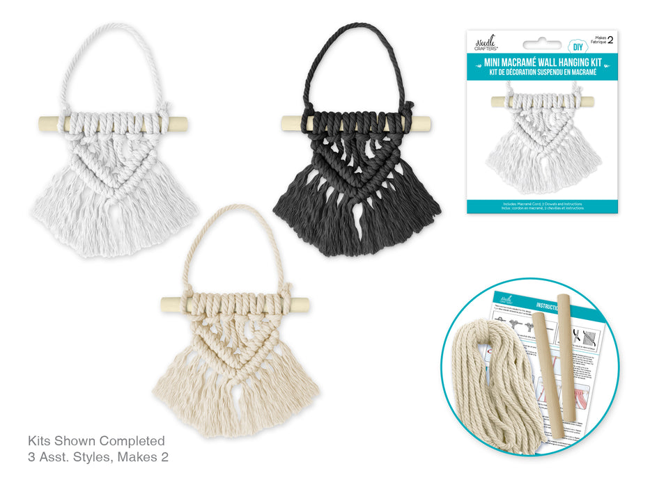 MACRAME MINI HANGER KIT ASST COLOURS
