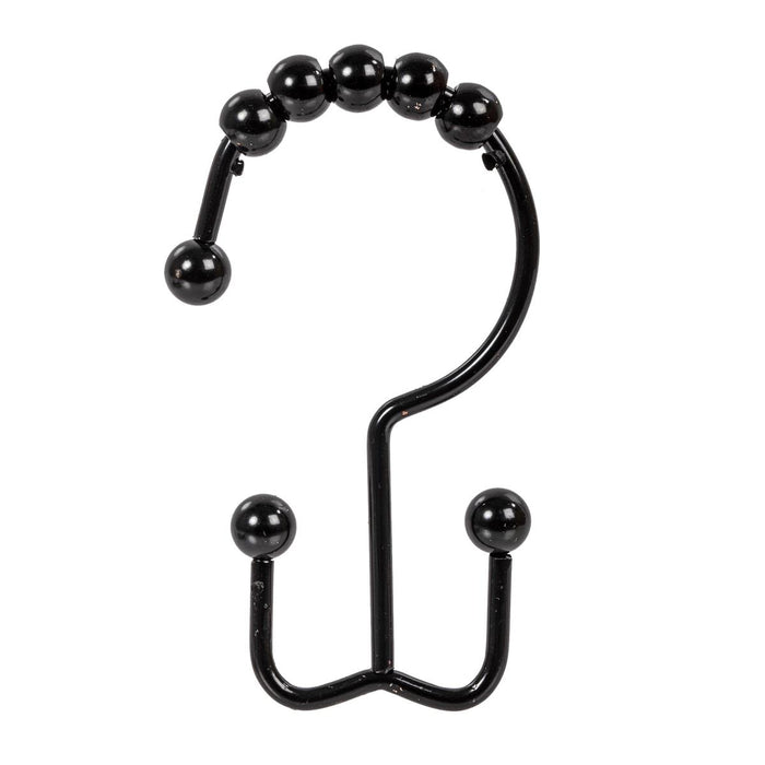 BODICO 12PC EASY ON ROLLER HOOKS - BLACK