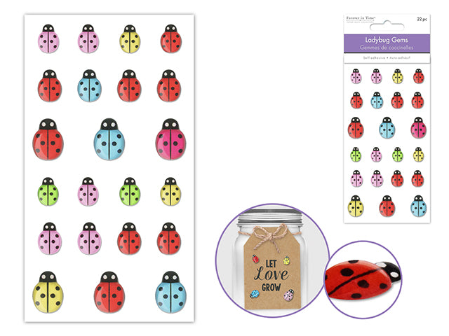 MINI LADYBUG GEMS PEEL N STICK