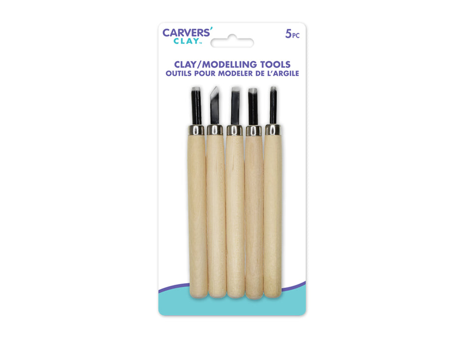 CARVERS' CLAY: CARVING/SCULPTING/MODELLING TOOLS SET 5PC ASST