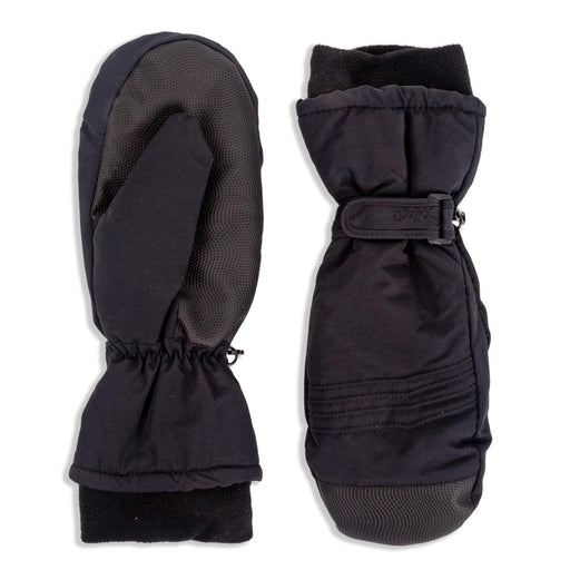 Pair of black mittens on a white background