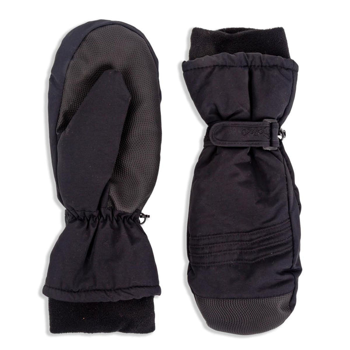 Pair of black mittens on a white background