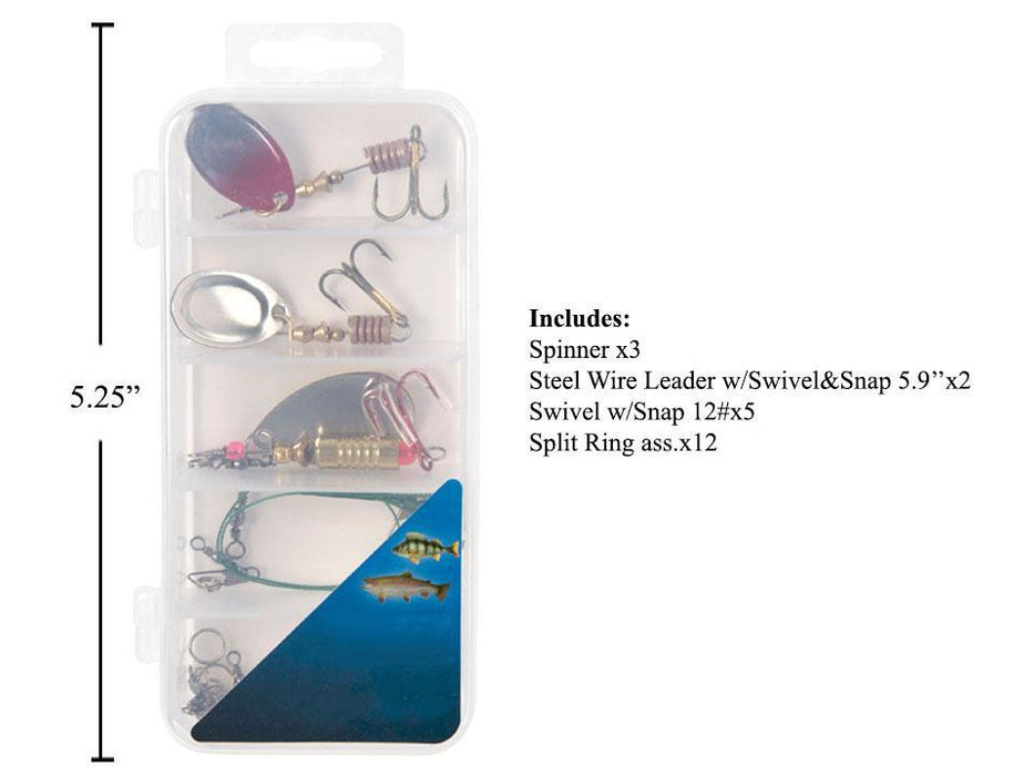 22PC METAL LURE ACCESSORY SET WITH PLASTIC BOX