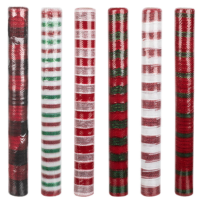 ASSORTED CHRISTMAS MESH RIBBON