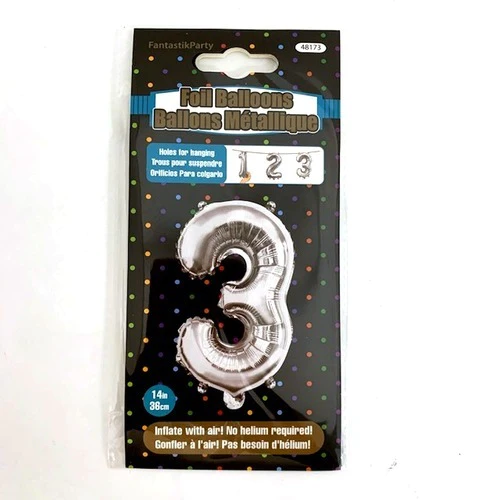 14" SILVER BALLOON FOIL NUMBER