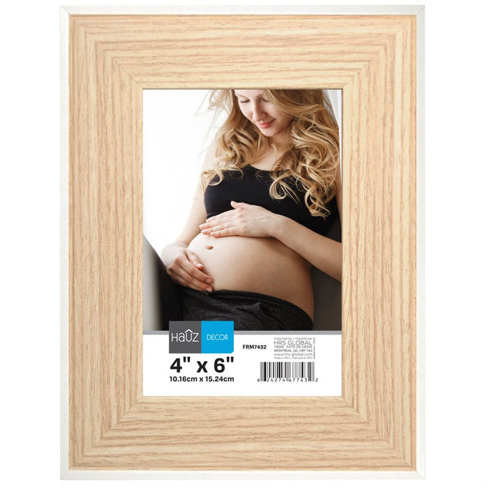 LIGHT WOOD LOOK FRAME WITH WHITE BORDER