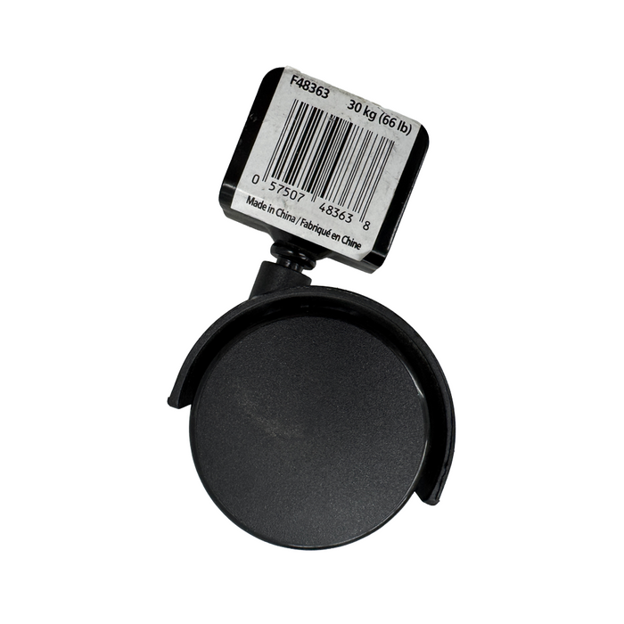 BLACK CASTER WITIH U-BRACKET ON A WHITE BACKGROUND