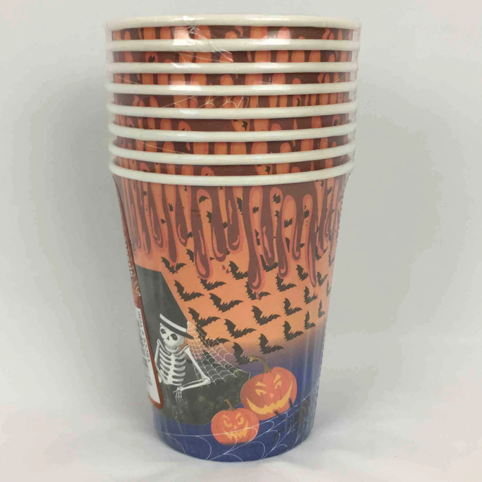 8PC 9OZ HALLOWEEN PAPER CUPS