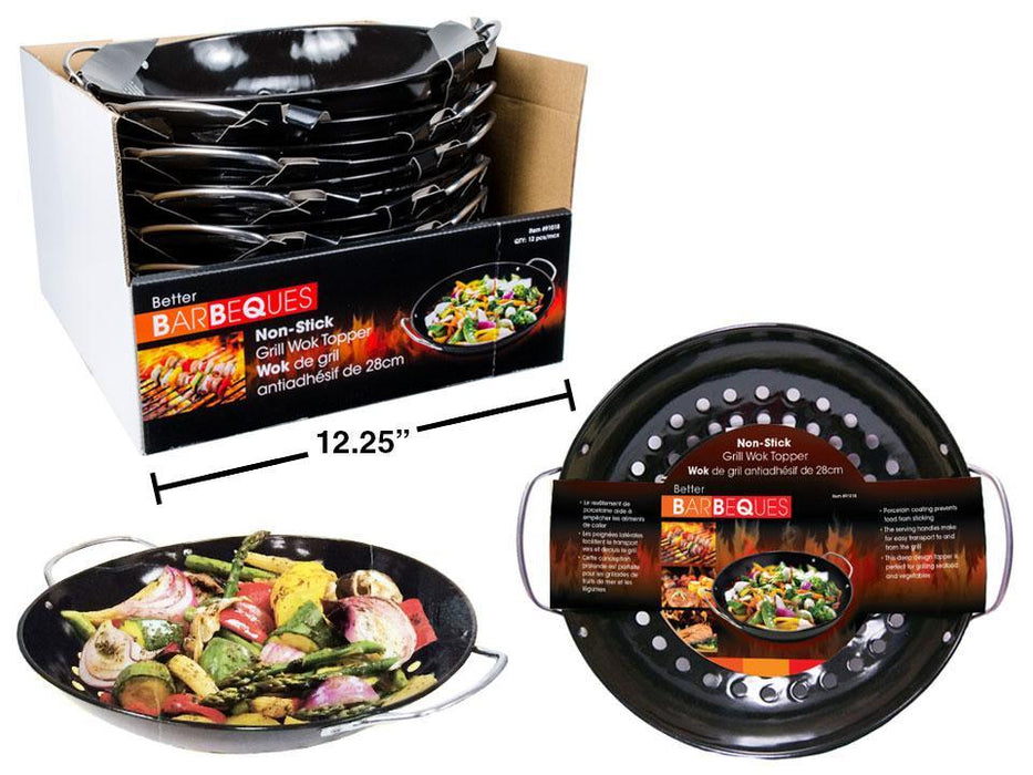 BBQ 11" NON-STICK WOK TOPPER PORCELAIN COATED