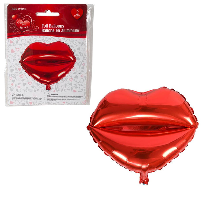 18" FOIL LIP SHAPED BALLOONS 2PK