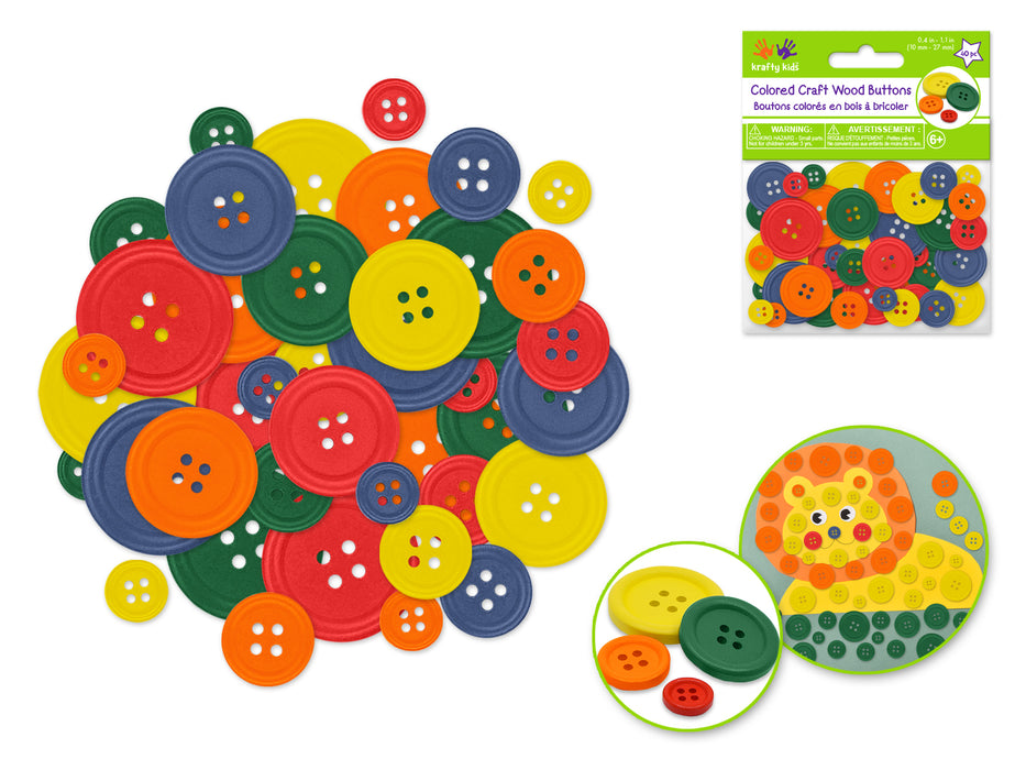 CRAFTWOOD CRAFT BUTTONS 40PK