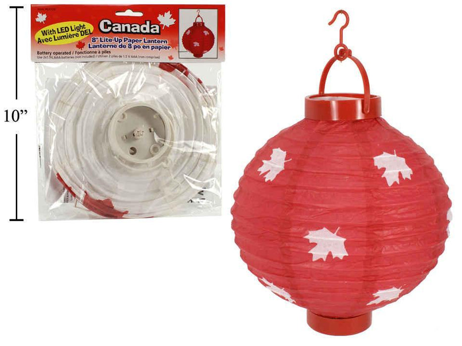 LIGHT UP LED PAPER LANTERN WITH 1 LED LIGHT 8 ''