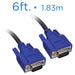 Two blue VGA cables with connectors, labeled 6ft. and 1.83m.