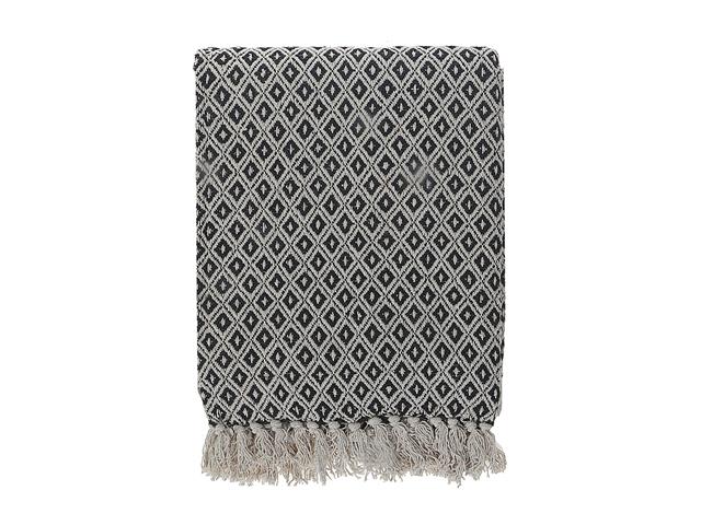 DIAMOND COTTON THROW WITH FRINGE 50X60