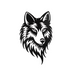 Black metal wall art of a wolf head with detailed fur design, 16.14 × 0.78 × 9.84 inches.