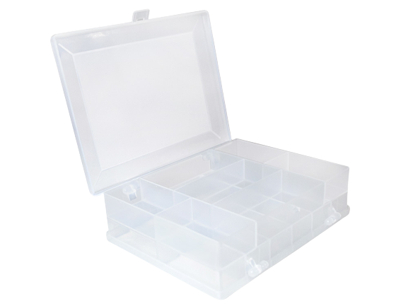 CRAFT STORAGE - 2 SIDED -16 COMPARTMENTS BEADS AND TRINKET BOX