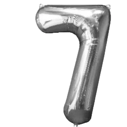 34" SILVER BALLOON FOIL NUMBER