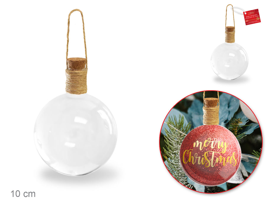 XMAS CLEAR ORNAMENT GLASS BALL