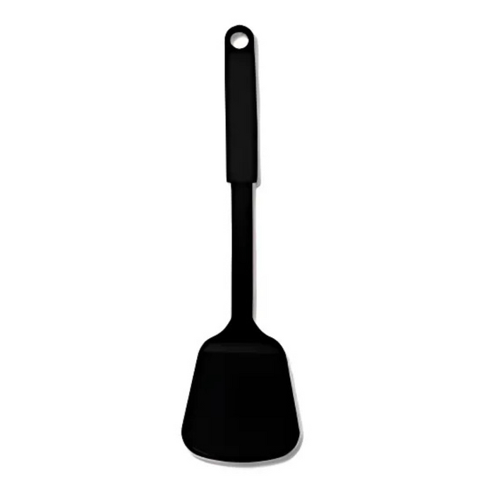 Black spatula on a white background