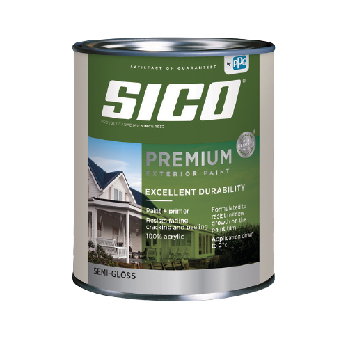 817-502 QUART EXTERIOR PAINT AND PRIMER SEMI-GLOSS MEDIUM BASE SICO.