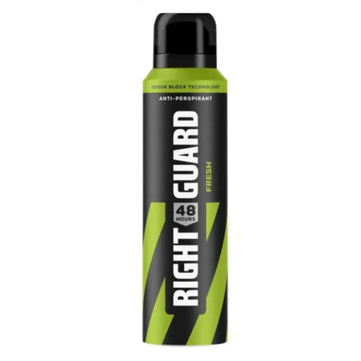 Deodorant spray can with 'Right Guard' branding on a white background