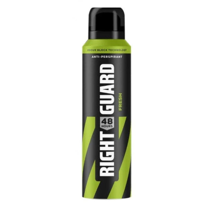 Deodorant spray can with 'Right Guard' branding on a white background