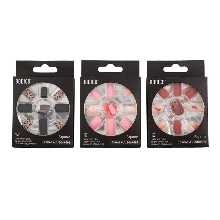 BODICO 12PC SHORT NAILS ASSORTED