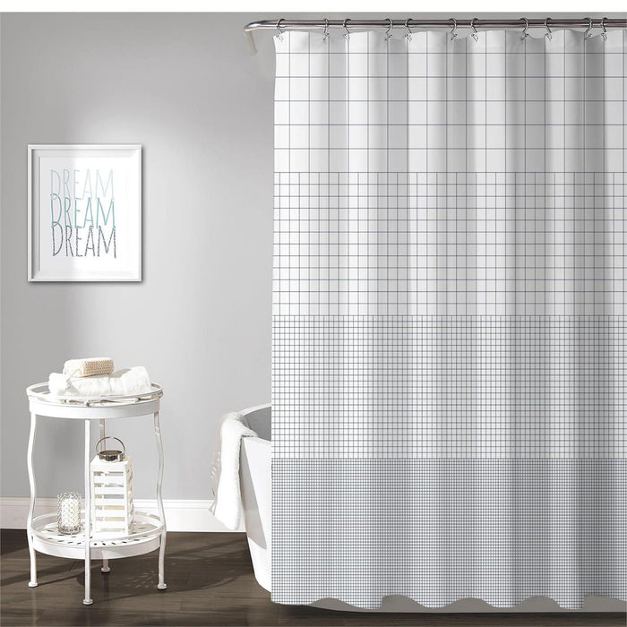 BODICO PEVA SHOWER CURTAIN GREY STRIPE