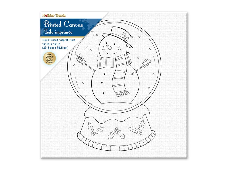 12INX12IN STRETCH ARTIST PRINTED BACK-STAPLED B) SNOWMAN