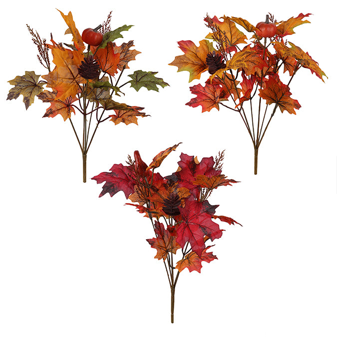 15'' - MIXED MAPLE LEAF/PUMPKIN BUSH